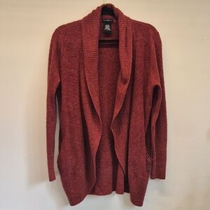 Elegant Rust Open-Front Cardigan
